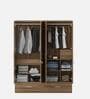 Vector 4 Door Wardrobe With Mirror In Walnut Bronze Finish With Locker & Drawer