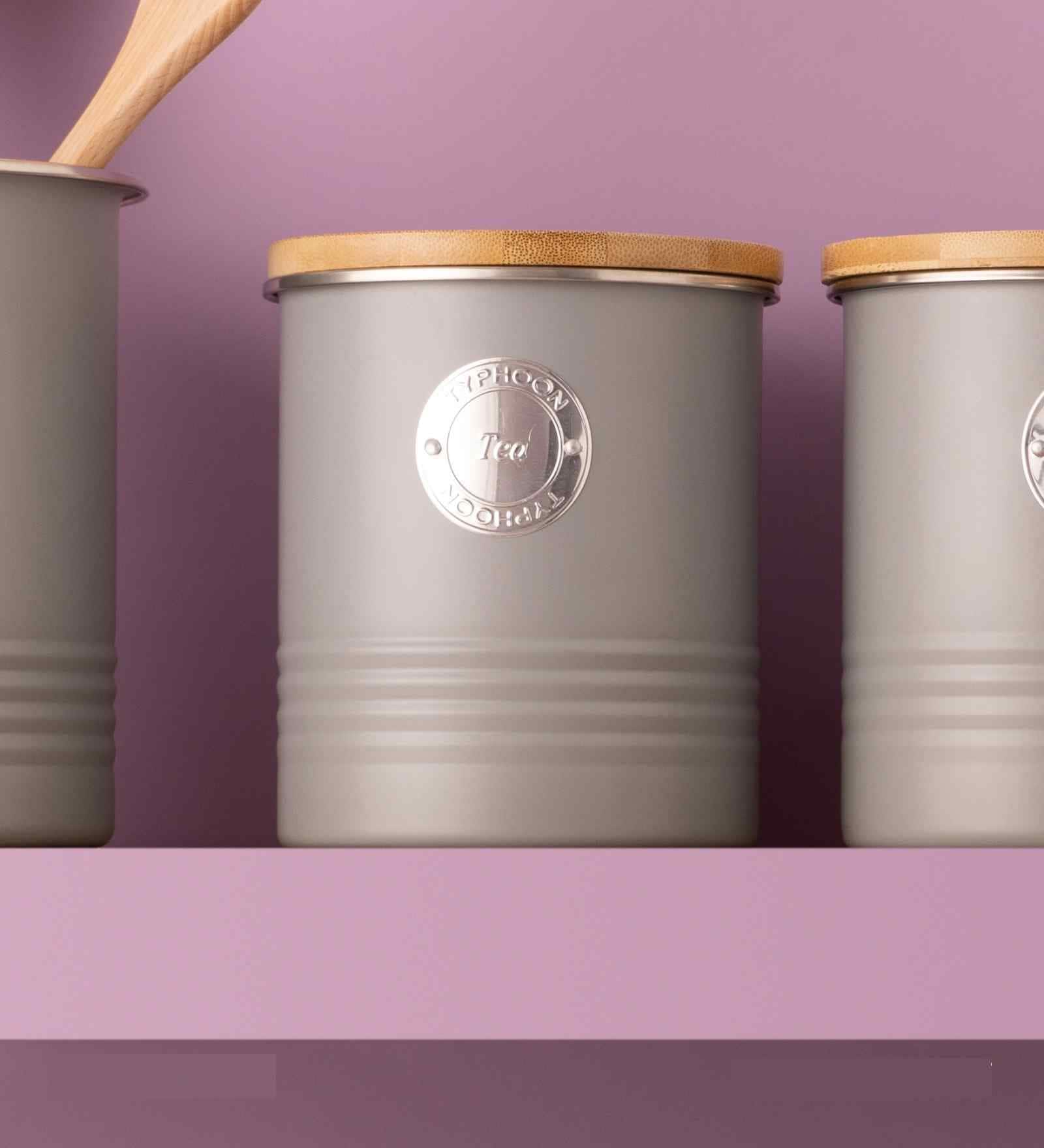 Living Grey Tea Storage Container