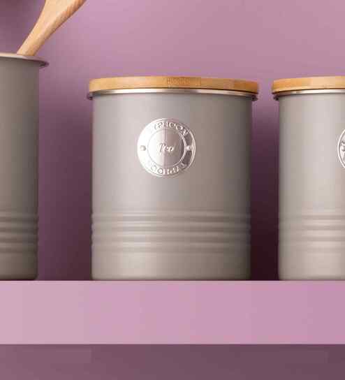 Living Grey Tea Storage Container