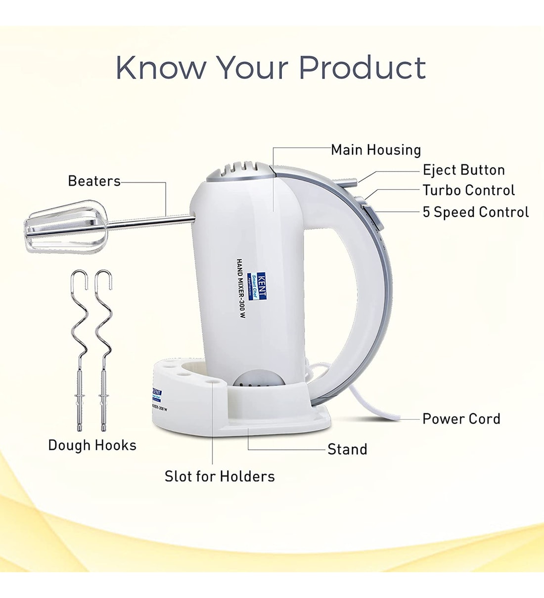 Buy KENT 16051 300W Hand Blender in White Colour Online Hand Blenders