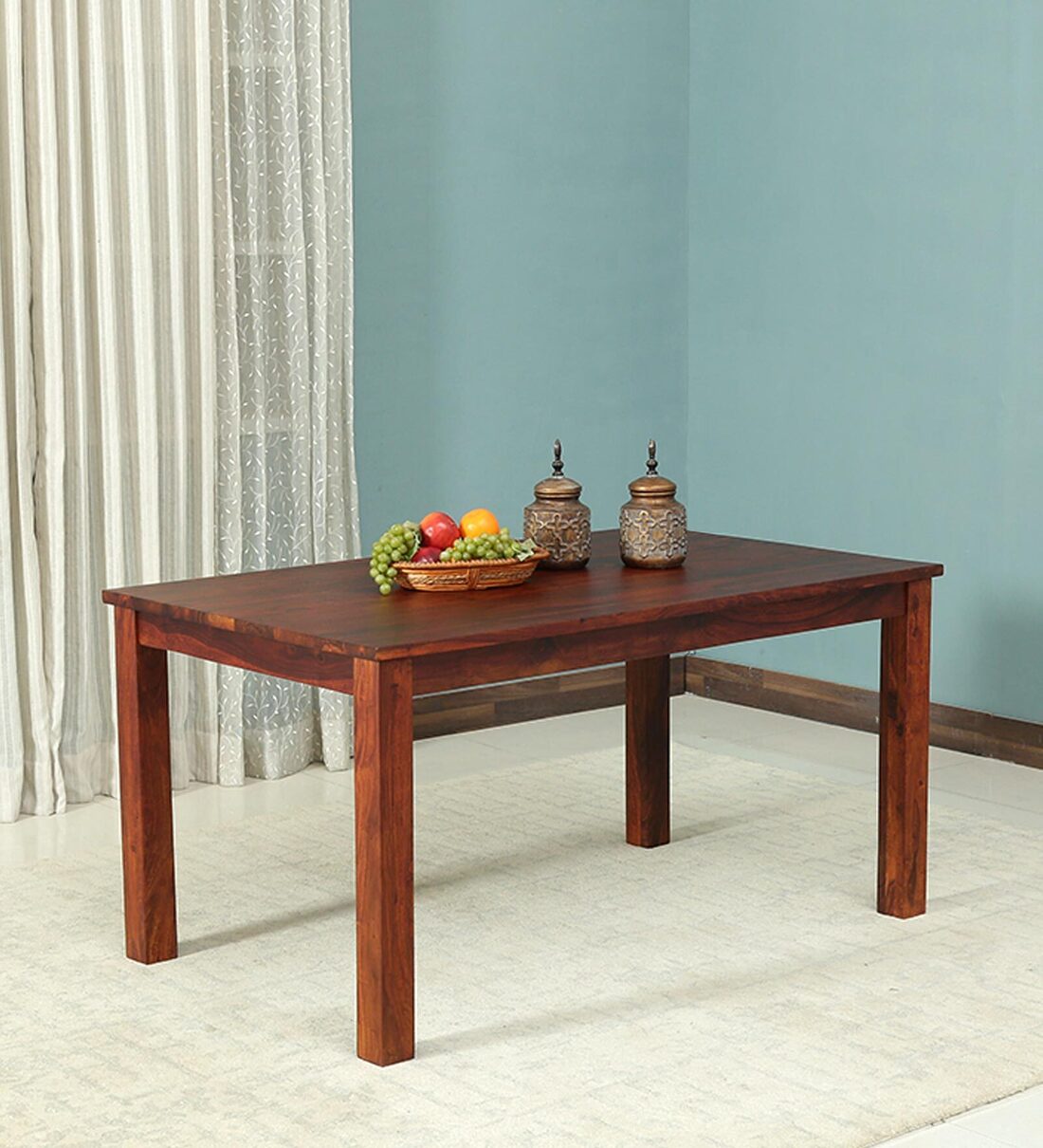 Buy Kentan Sheesham Wood 4 Seater Dining Table In Honey Oak Finish