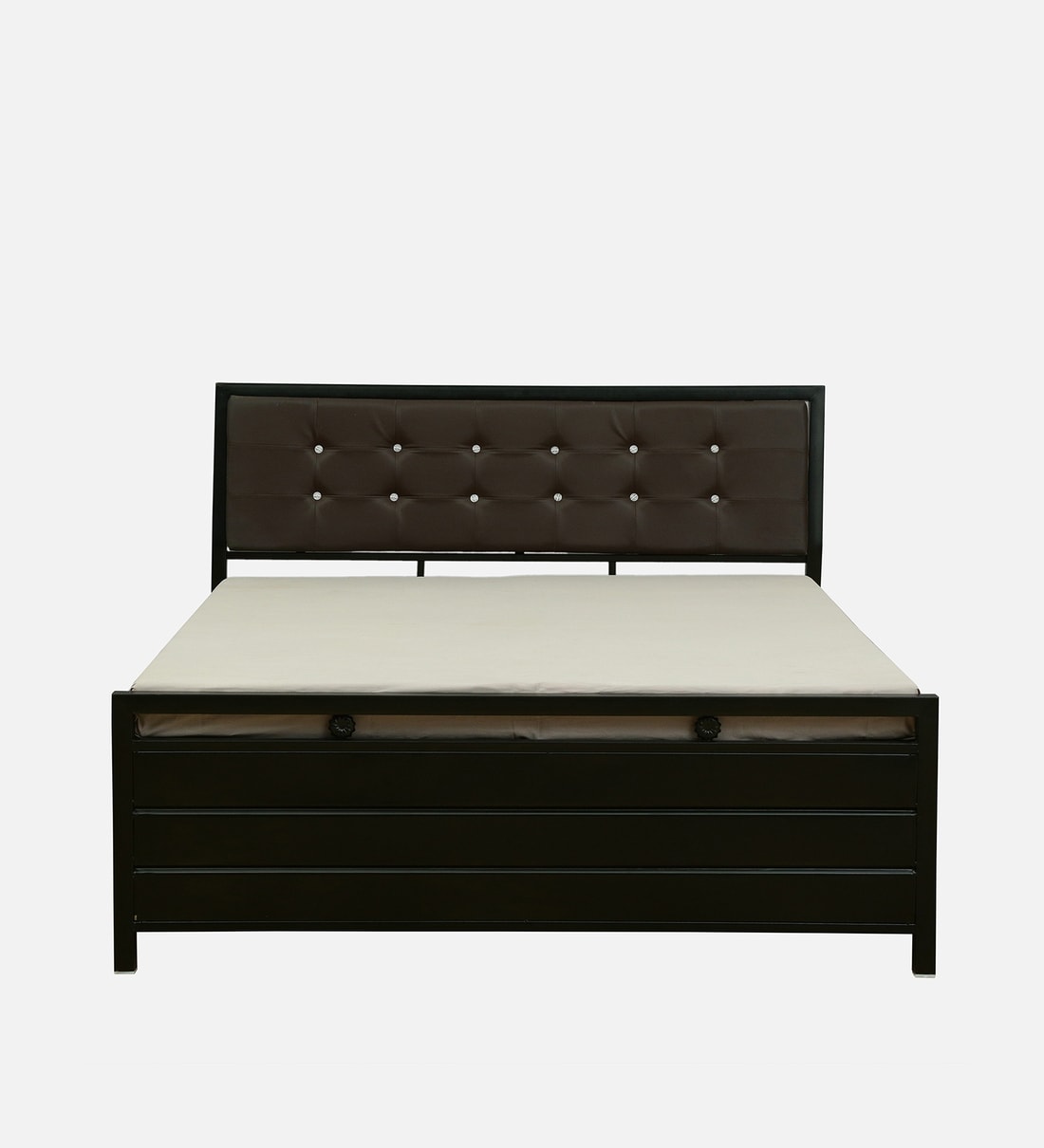 Buy keoni Metallic Queen Size Bed With Hydraulic Storage in Black