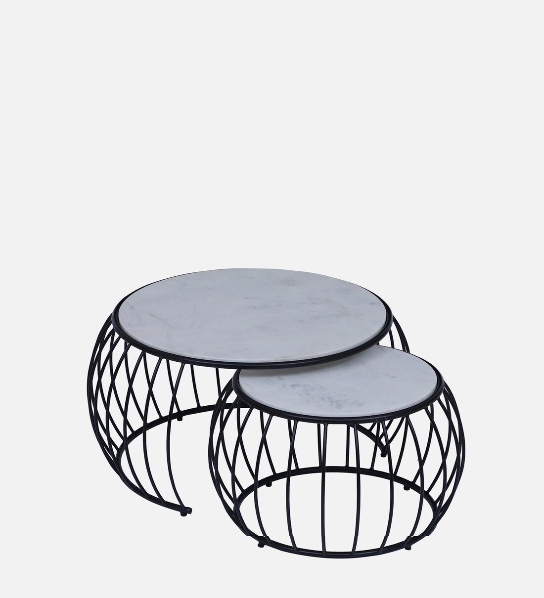 Buy Kerby Metal Nesting Coffee Table Set in Black Finish Online