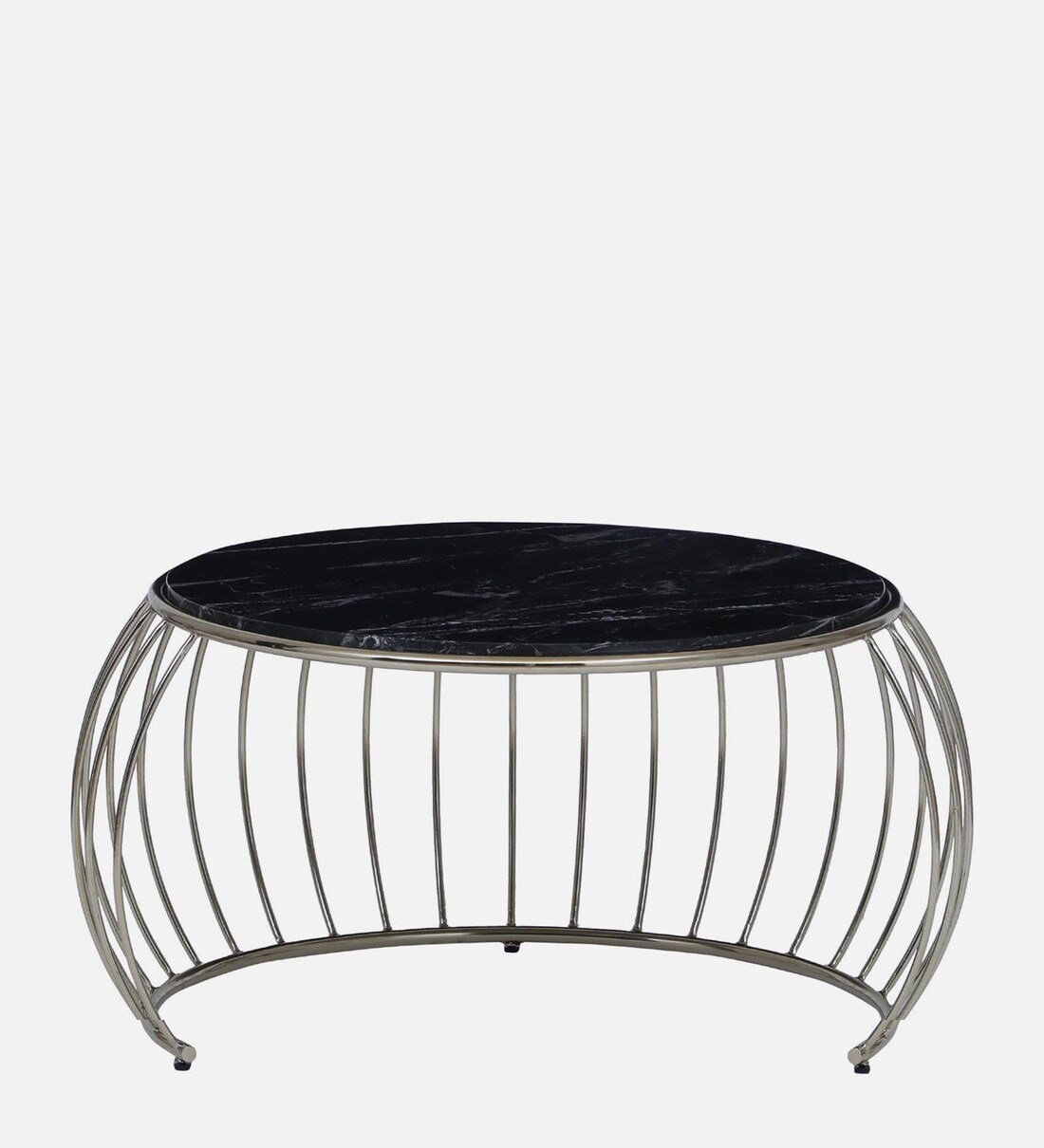 Buy Kerby Metal Nesting Coffee Table Set in Black & White with Silver