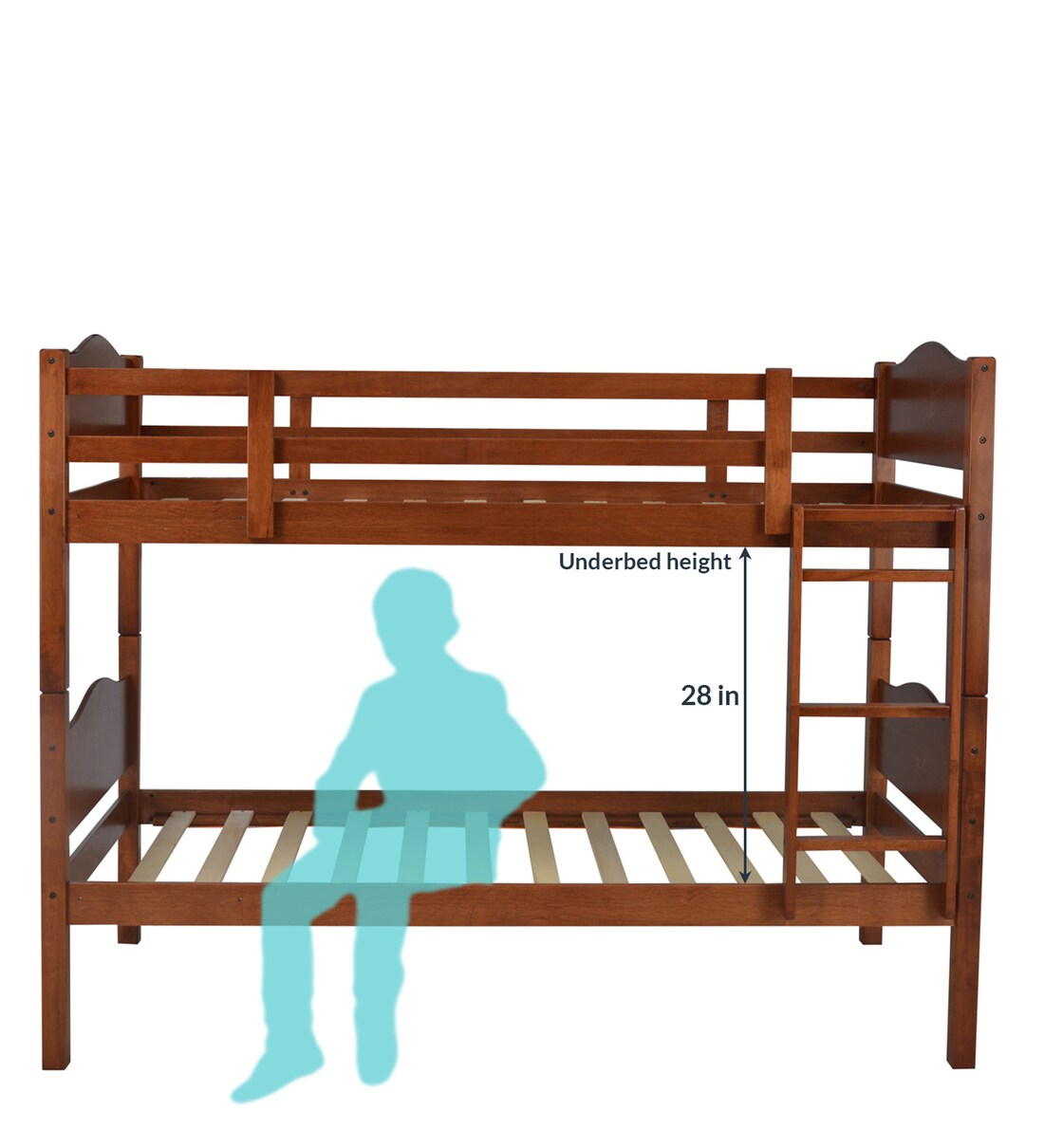 Buy Kester Solid Wood Bunk Bed in Dark Oak Finish Online Bunk Beds