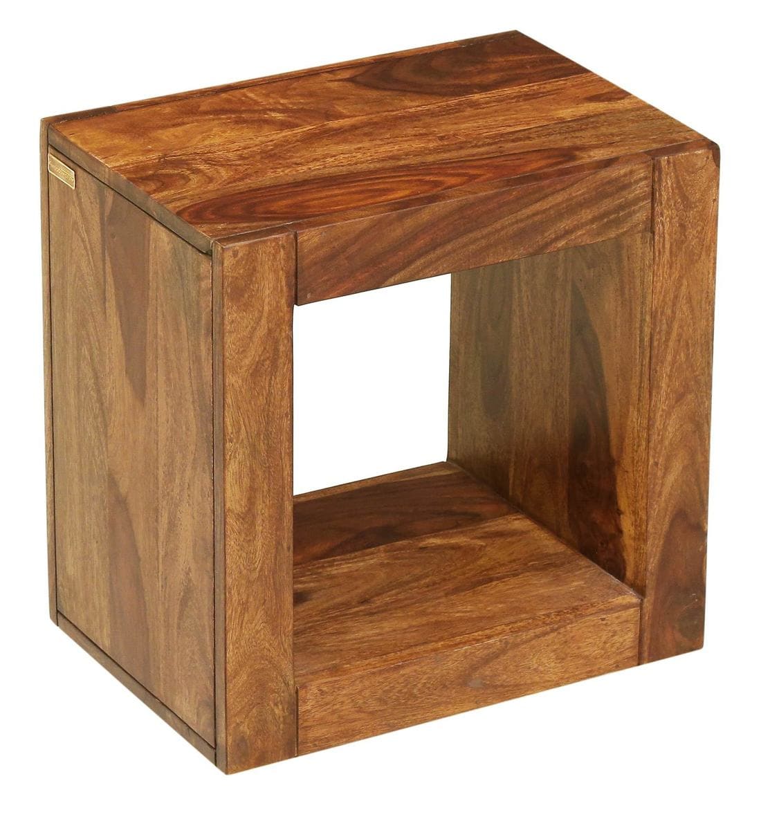 Buy Keub Solid Wood End Table In Rustic Teak Finish By Woodsworth