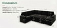 Kensington Estate Sectional Sofa In Black Color