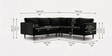 Kensington Estate Sectional Sofa In Black Color