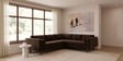 Kensington Estate Sectional Sofa In Dark Brown Color