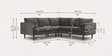 Kensington Estate Sectional Sofa In Dark Grey Color
