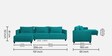 Kera Fabric RHS Sectional Sofa (2 + Lounger) In Sea Green Colour