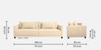 Kera Fabric 3 Seater Sofa In Ivory Beige Colour
