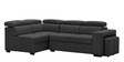 Kestral RHS Sectional Sofa with 2 Ottomans & Adjustable Headrest in Dark Grey Colour