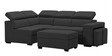 Kestral RHS Sectional Sofa with 2 Ottomans & Adjustable Headrest in Dark Grey Colour