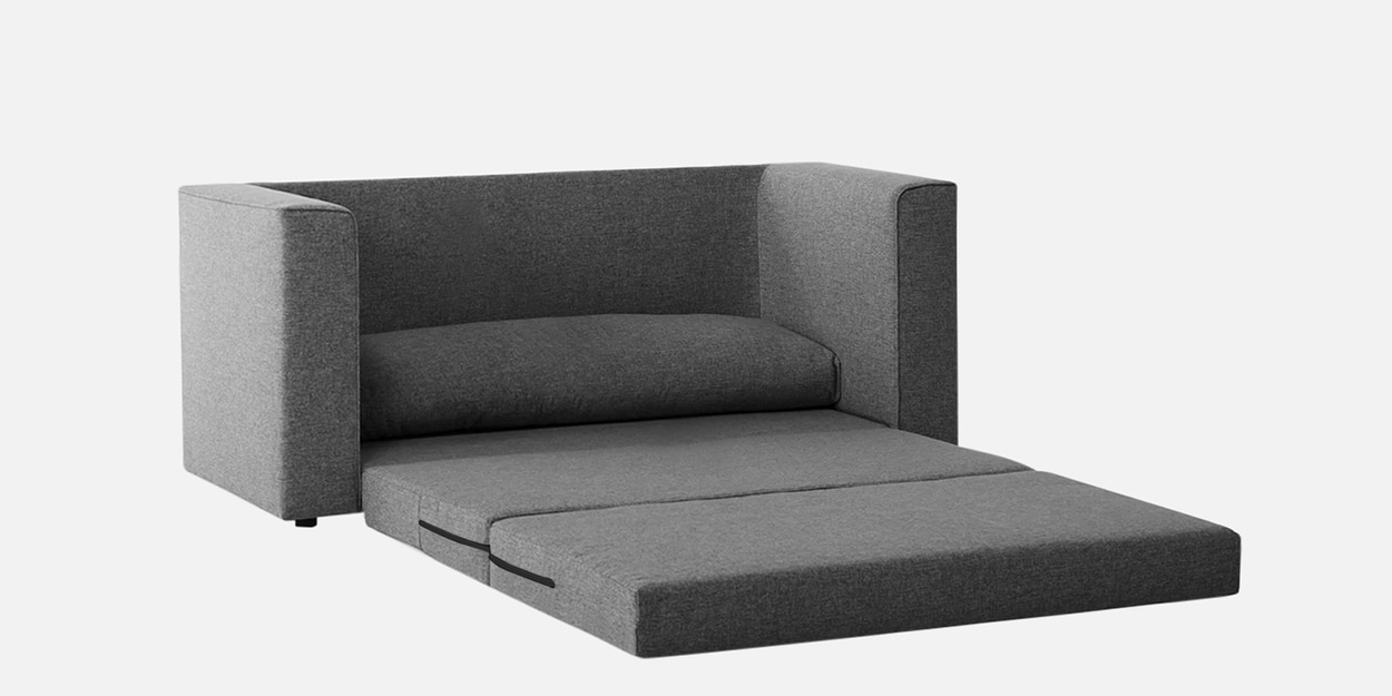 Buy Kenia Fabric Convertible Sofa Cum Bed in Charcoal Grey Colour by