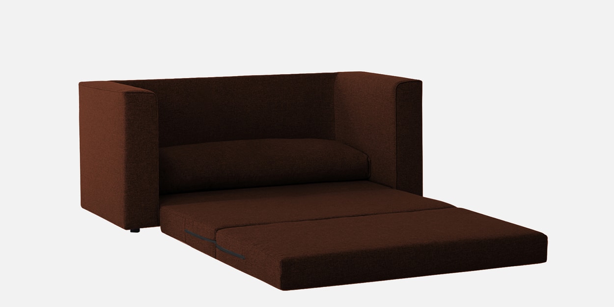 Buy Kenia Fabric Convertible Sofa Cum Bed in Coffee Brown Colour by