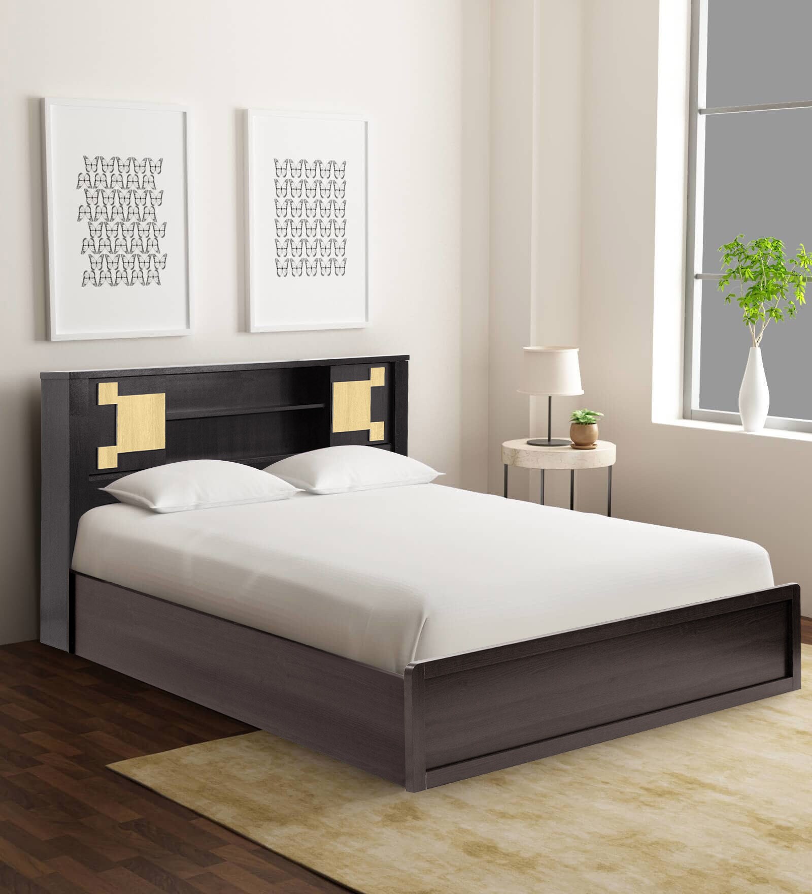 Buy Keitaro Queen Size Bed in Brown Finish at 7 OFF by Mintwud from