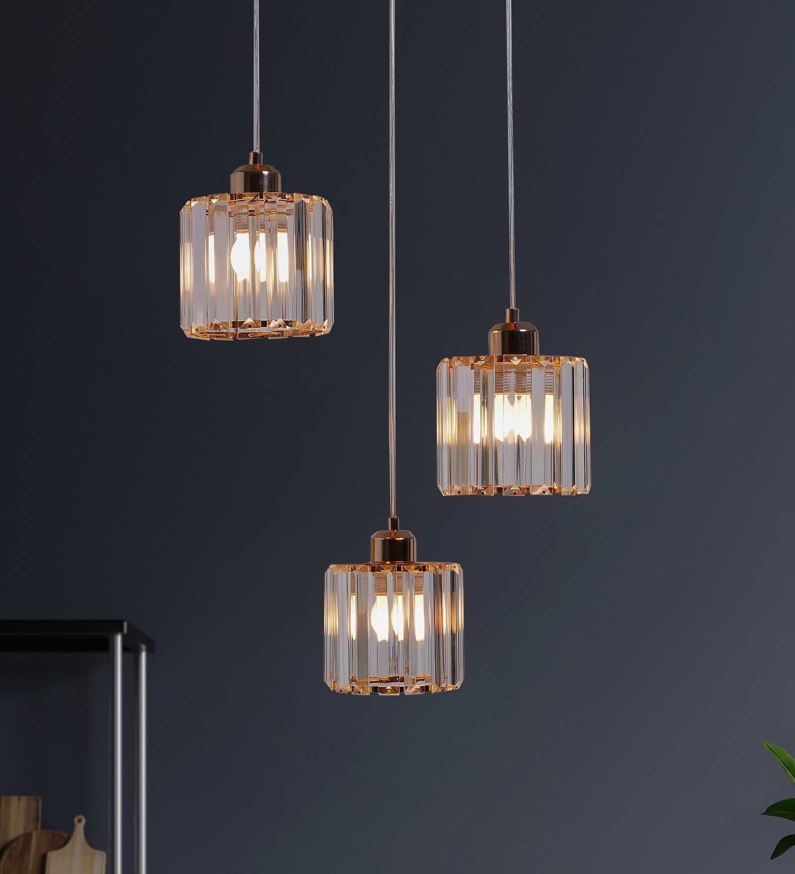 Orem Kelly Copper Crystal Cluster Hanging Light