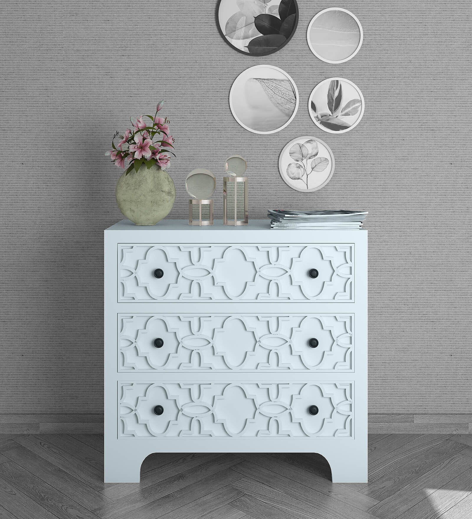 Kelsey Solid Wood Chest Of Drawers In White Finish