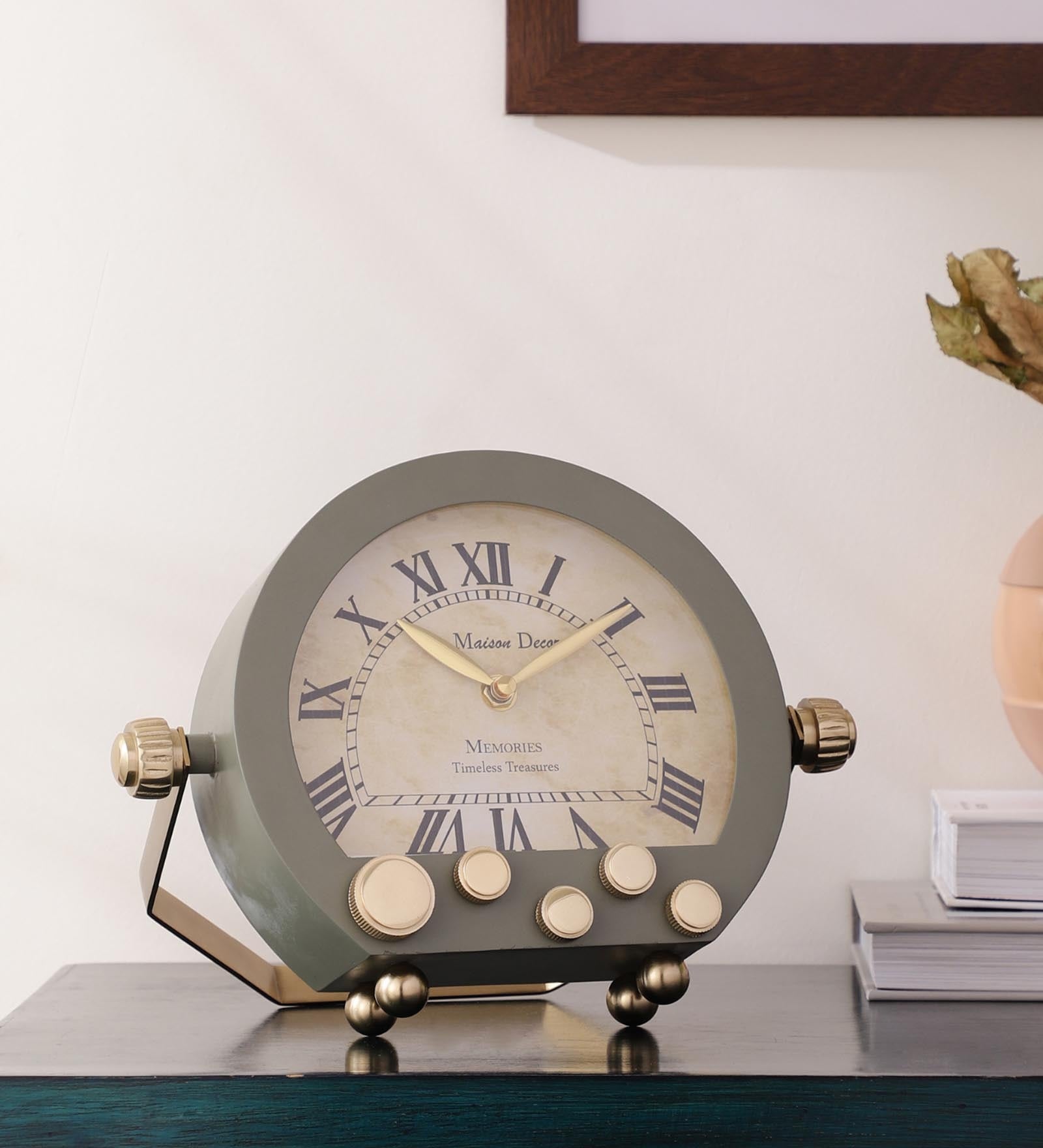 Kent Clock In Green Gold