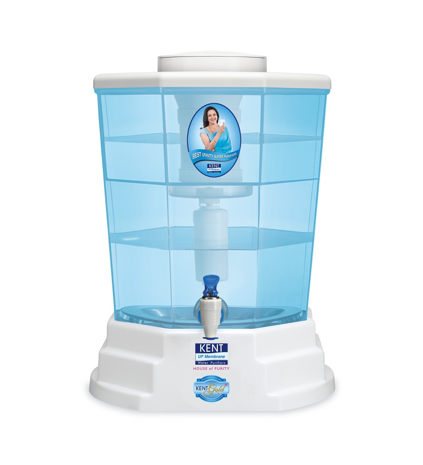 KENT Gold Plus Gravity based UF Technology Table-Top Water Purifier (White)