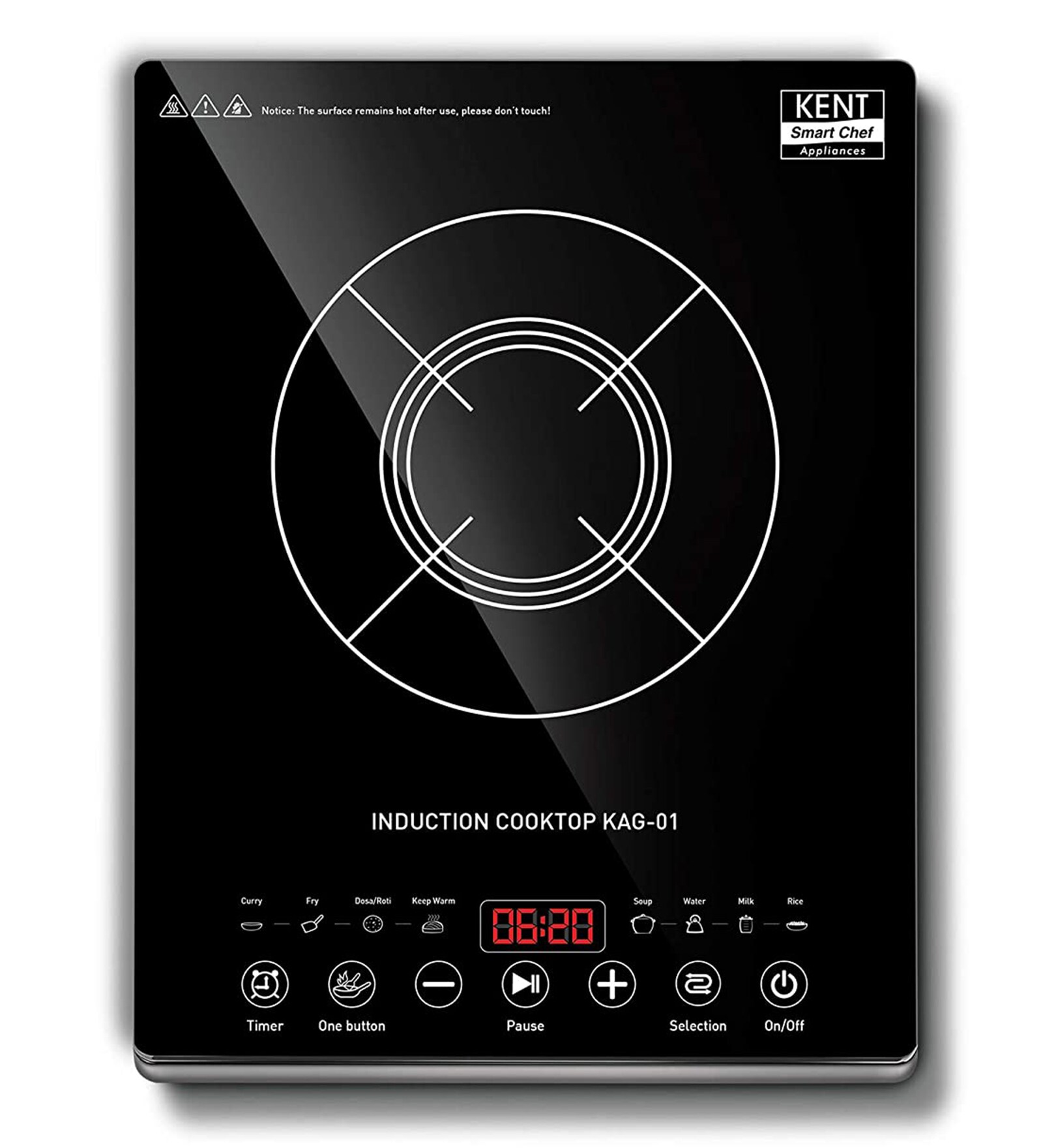 Buy KENT KAG01 2000W Induction Cooktop Touch Buttons in Black Colour