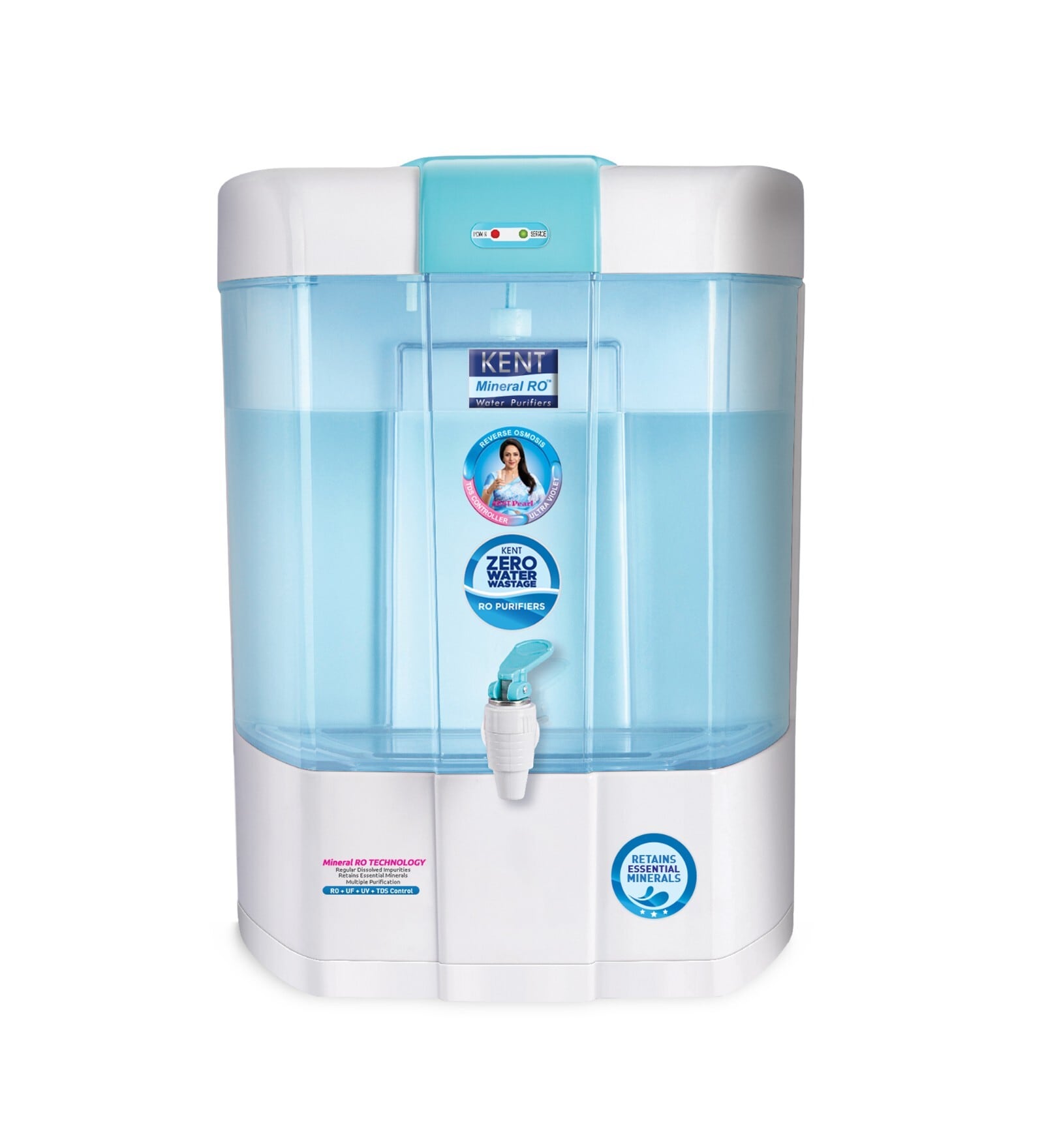 KENT Pearl RO+UV+UF+TDS Wall Mounting Water Purifier (White)