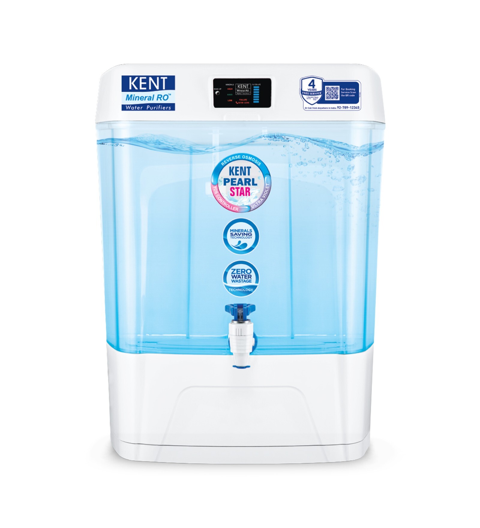 KENT Pearl Star RO+UV+UF+TDS Wall Mounting Water Purifier (White)