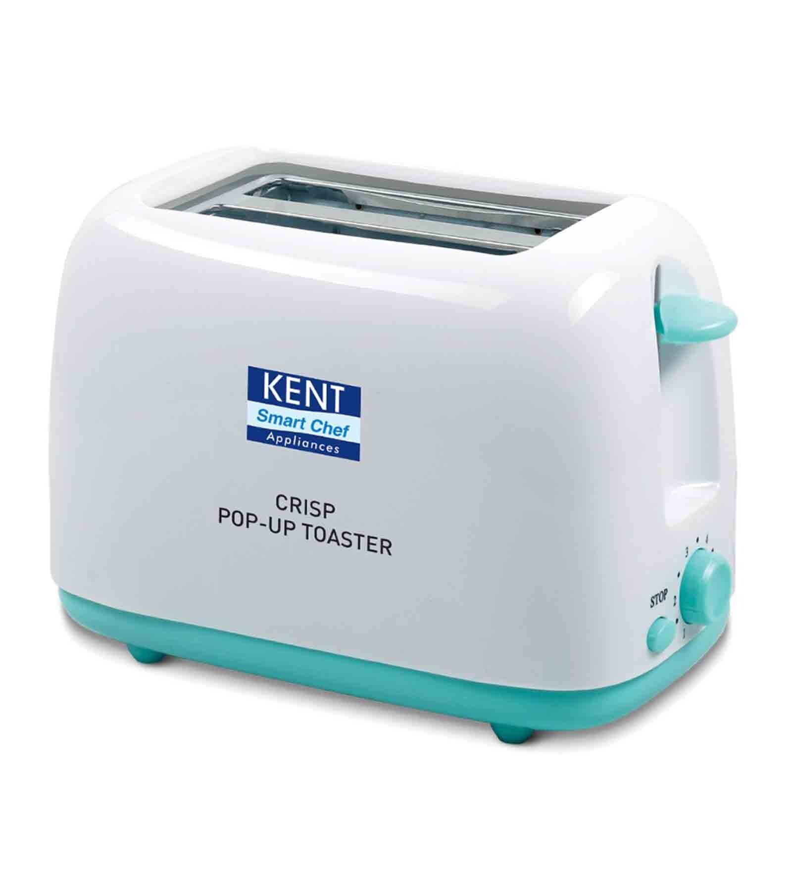 KENT Plastic Anti-Skid One Touch Operation Toaster (White)