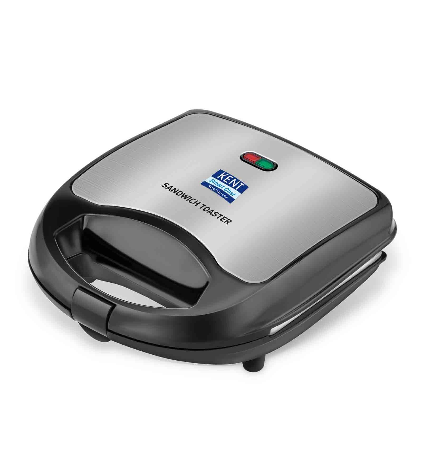 KENT Plastic Non-Toxic Ceramic Coating Plate Sandwich Maker (Black)