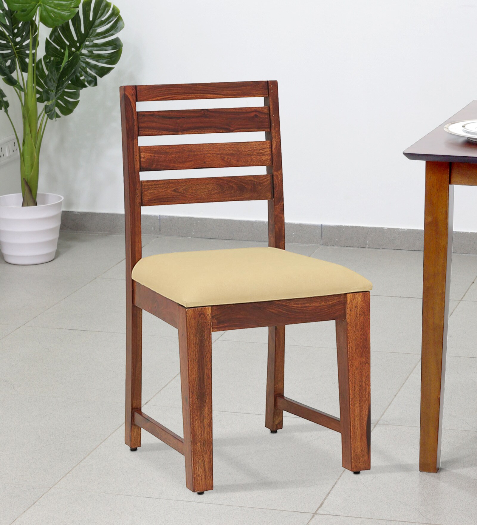 Buy Renton Sheesham Wood Dining Chair In Honey Oak Finish (Set Of 2) at