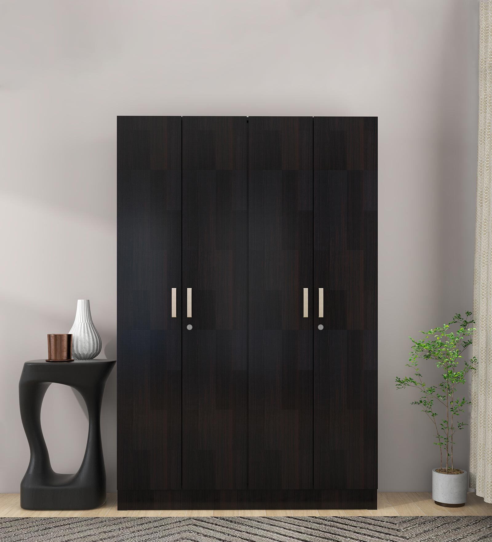 Kenzou 4 Door Wardrobe  in Wenge Finish