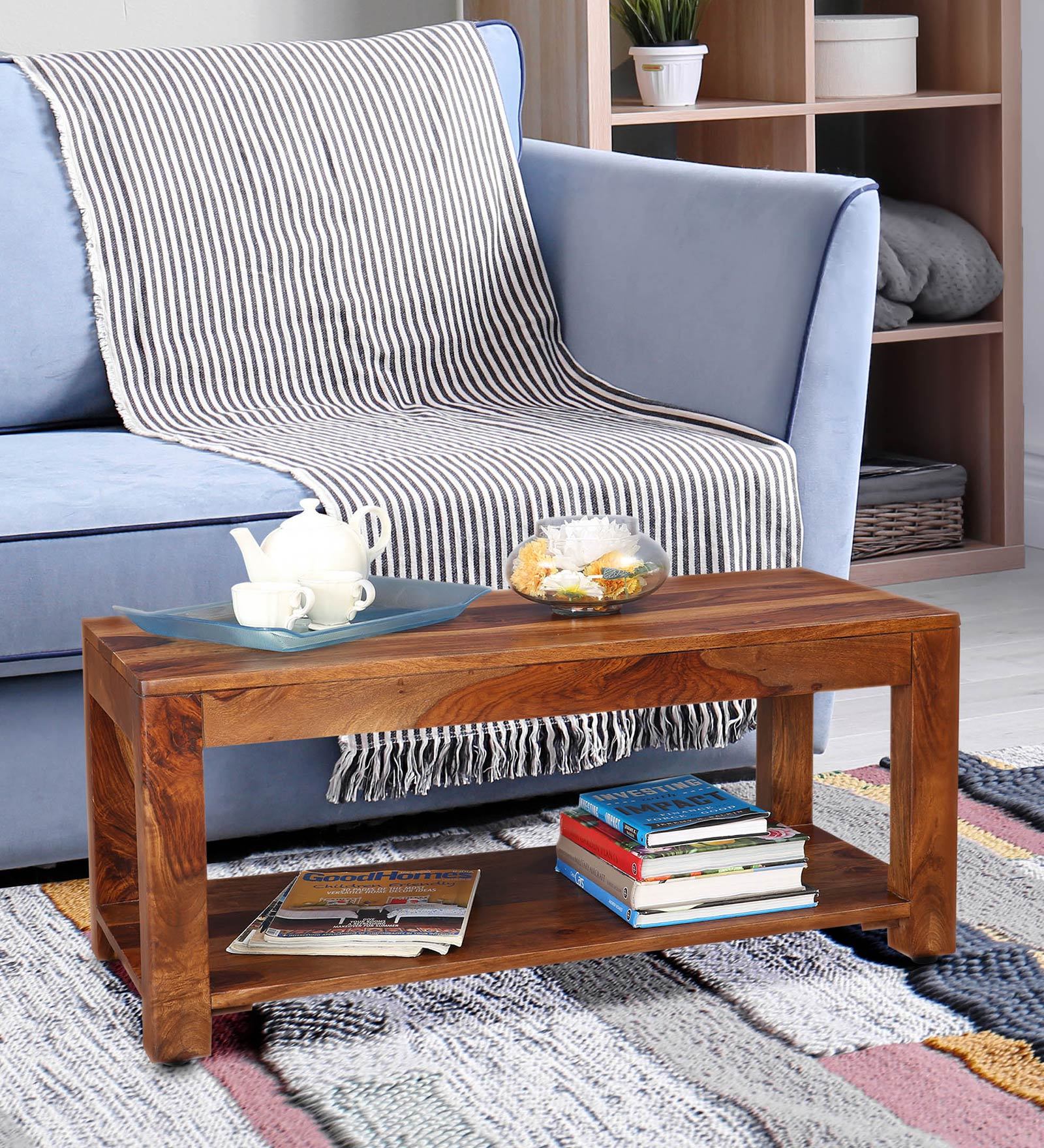 Buy Kepler Solid Wood Centre Table in Honey Finish by HomeTown Online ...