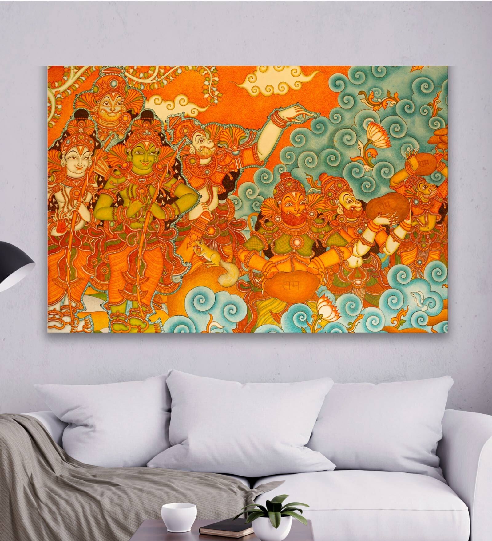Kerala Daphne Multicolour Canvas Framed Spiritual Art Print