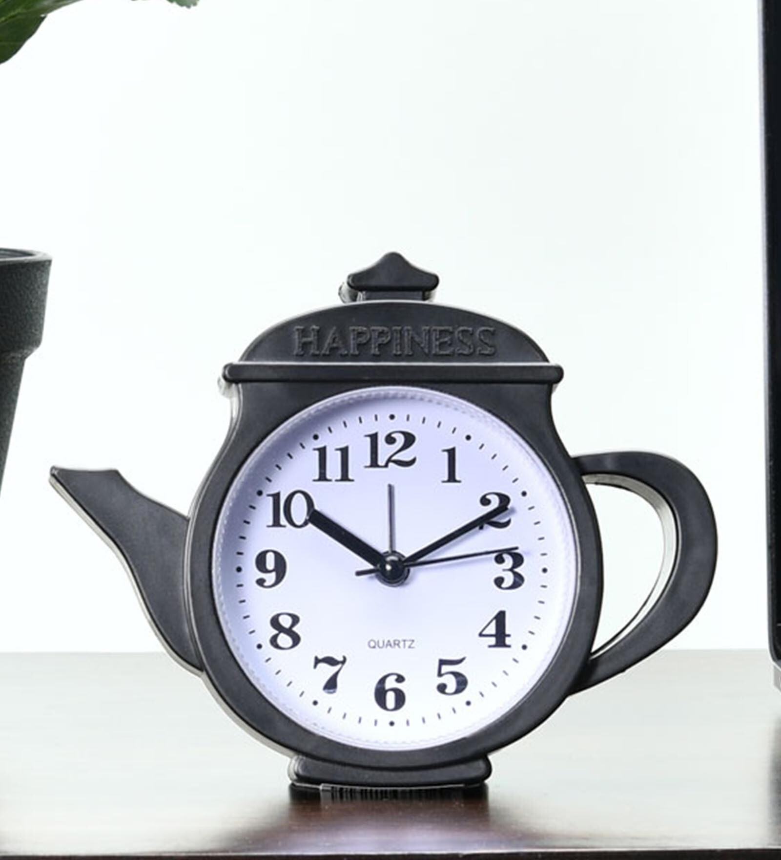 Kettle Table Clock Black
