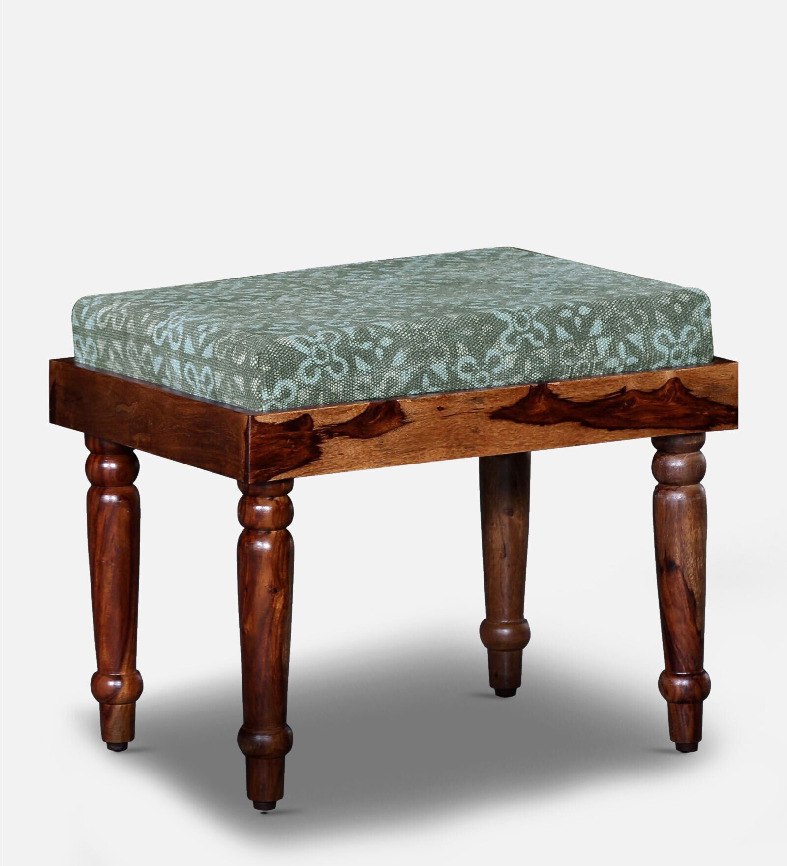 Buy Kevika Sheesham Wood Stool In Provincial Teak Finish at 3% OFF by ...