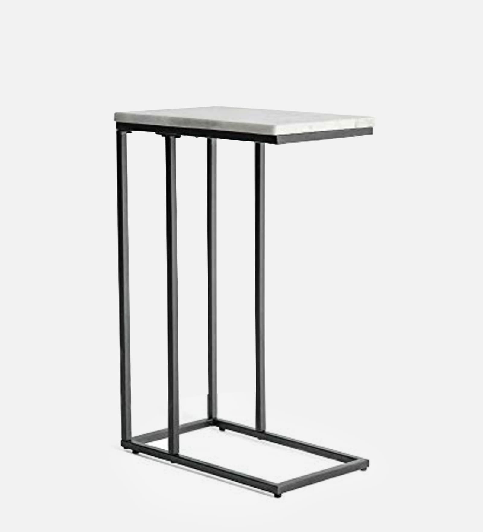 Kevin Metal C-Shape End Table in Black Finish