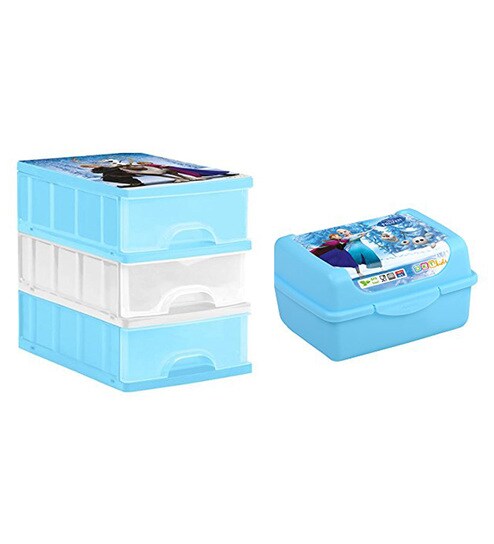 Buy Keeeper Frozen Plastic Drawer Boxes Set Of 3 Free Gift