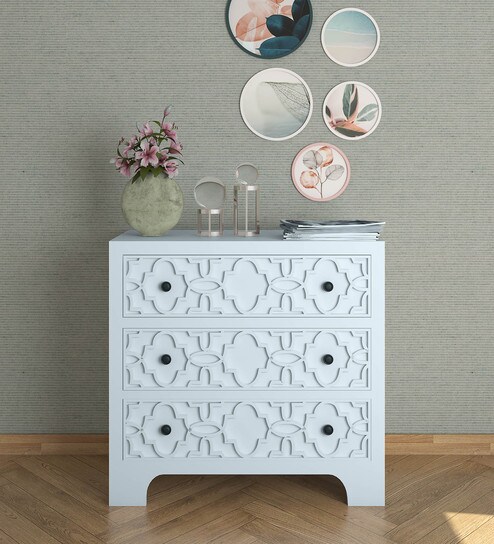 Buy Kelsey Solid Wood Chest Of Drawers In White Finish By