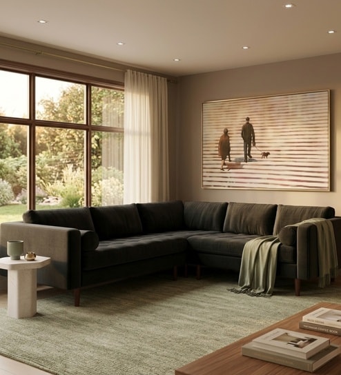Kensington Estate Sectional Sofa In Black Color