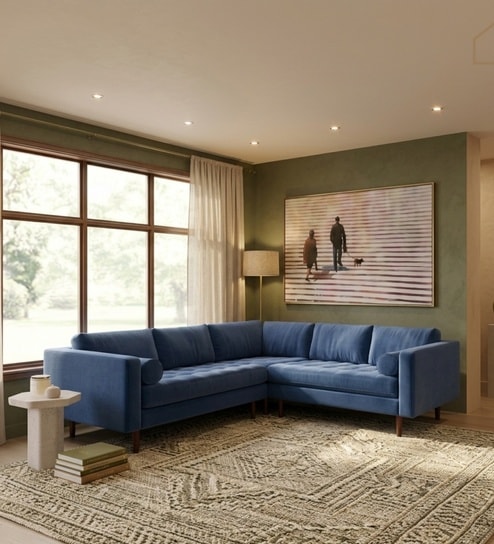 Kensington Estate Sectional Sofa In Blue Color