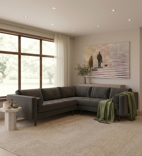 Kensington Estate Sectional Sofa In Dark Grey Color