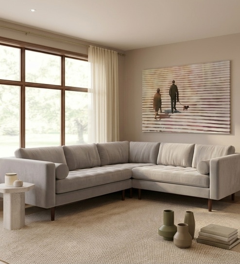 Kensington Estate Sectional Sofa In Light Grey Color