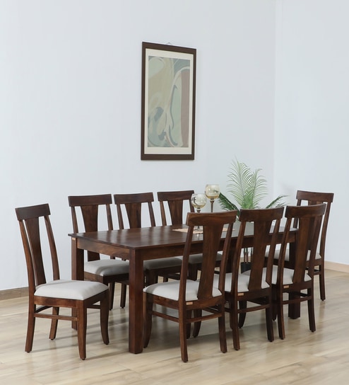 Kentan Sheesham Wood 8 Seater Dining Set Provincial Teak Finish
