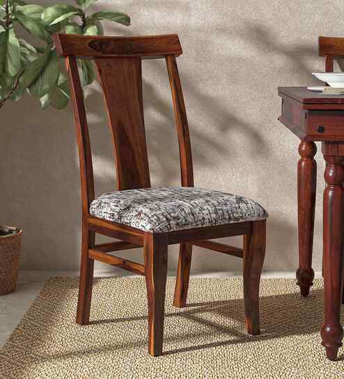 Kentan Sheesham Wood Dining Chairs In Honey Oak Finish (Set Of 2)
