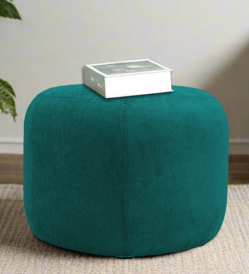 Keori Fabric Pouffe in Sea Green Colour