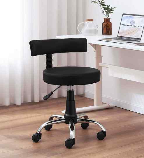 Ketto Leatherette Barstool In Black Colour