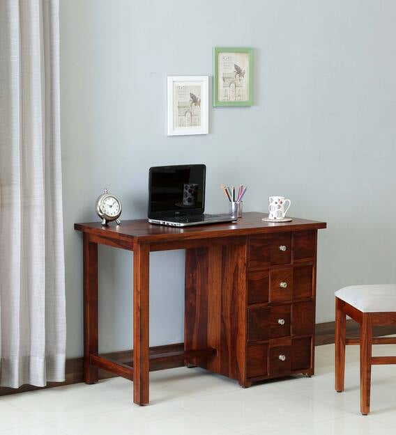 Buy Kelty Solid Wood Study Table In Honey Oak Finish Woodsworth By