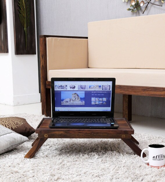 Buy Kennewick Solid Wood Portable Laptop Table in Provincial Teak
