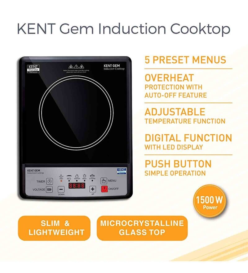 Buy Kent Gem 1500w Induction Cooktop In Black Colour Online Induction